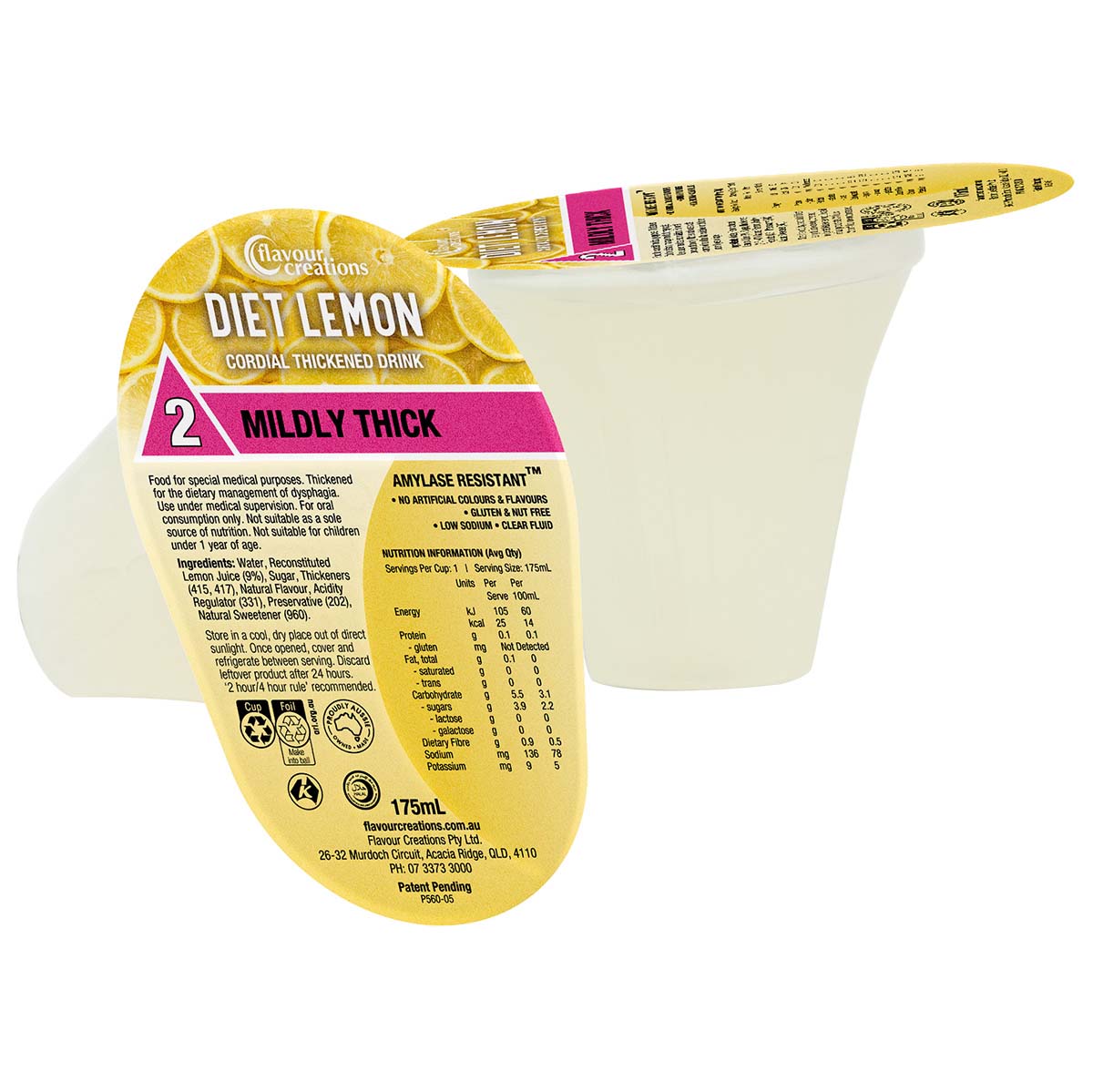 Diet Lemon Flavoured Thickened Cordial Drink - Image 4
