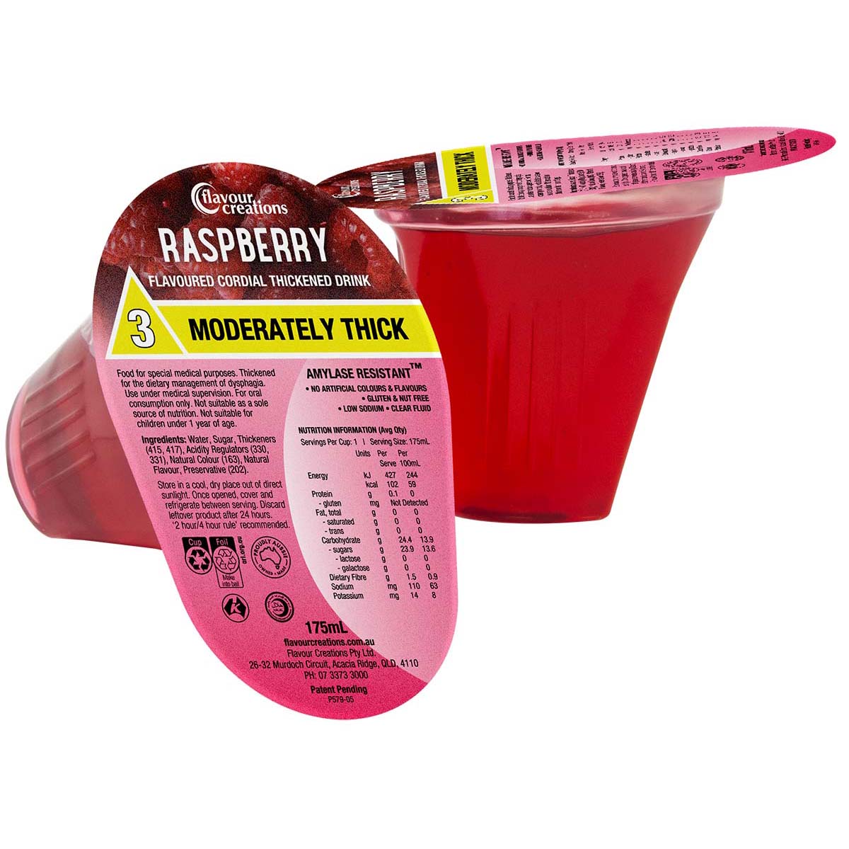 Raspberry Flavoured Thickened Cordial Drink - Image 3