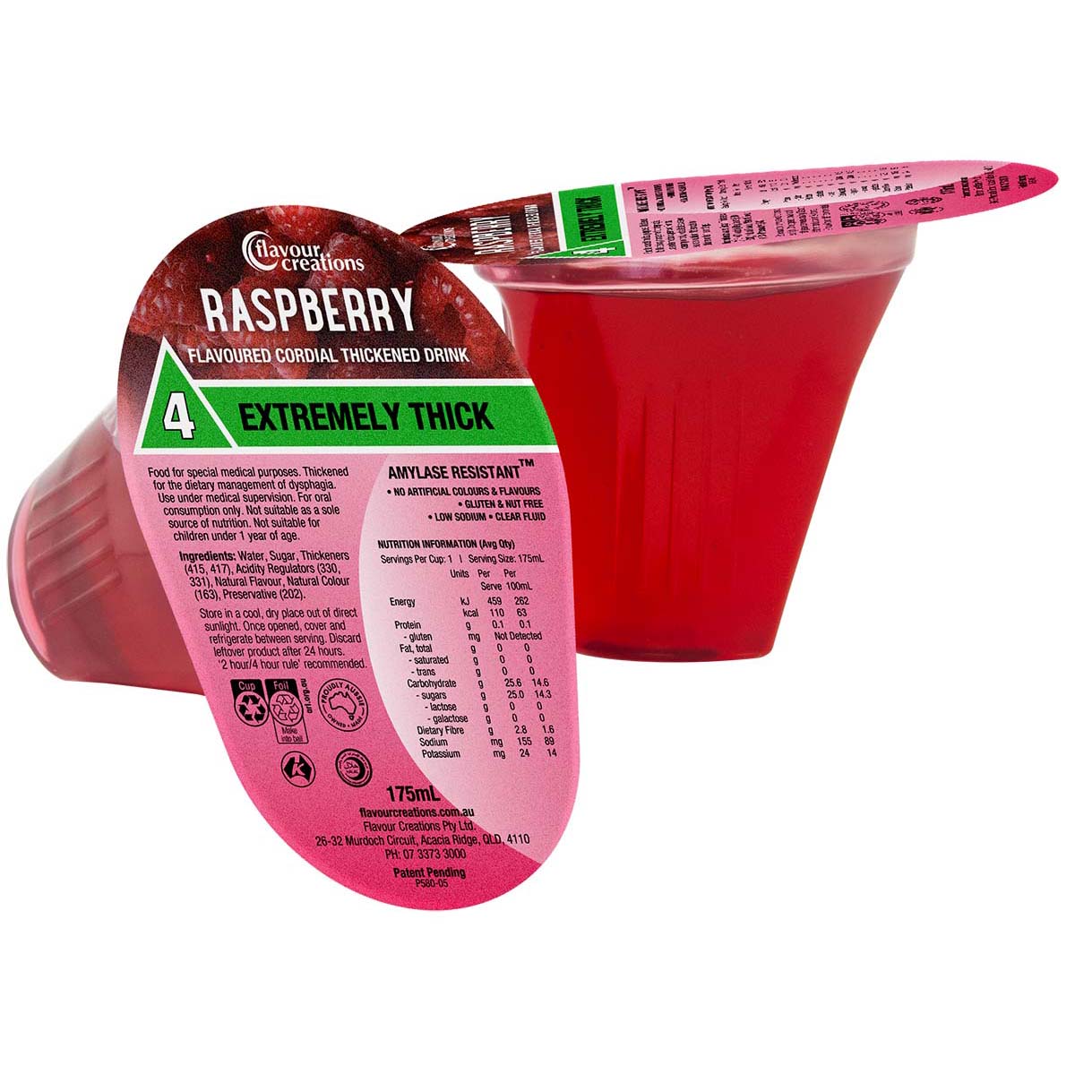 Raspberry Flavoured Thickened Cordial Drink - Image 2