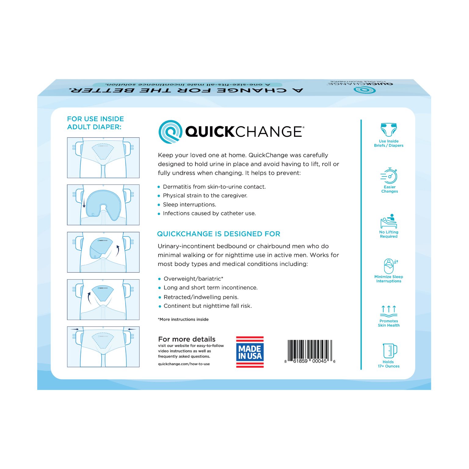 Quickchange QuickChange Male Incontinence Wrap | Maximum Absorbency | 1 Size | 25 ...